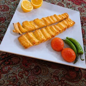 خوراک جوجه کباب 2 سیخ با مخلفات (سینه مرغ)